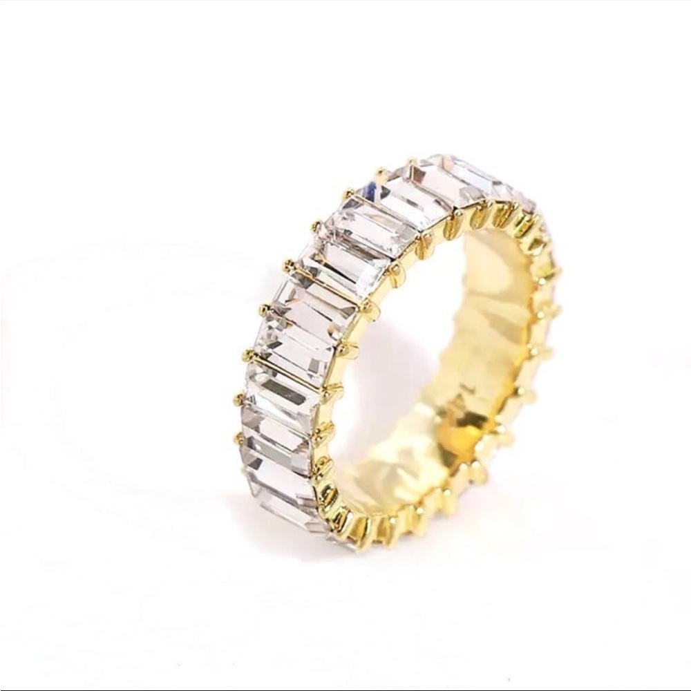 Eternity Band | Yellow Gold color with Baguette Cut Stones | Size 6 | NWOT